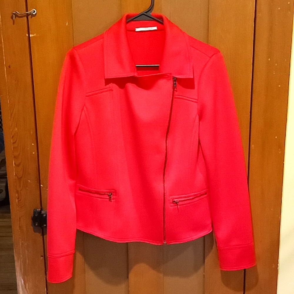Women's T Tahari Hot Pink Zip Up Jacket,Size Small
